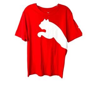 Puma Men's Red Graphic Logo Activewear Athleisure T-Shirt M